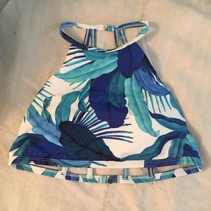 Pacsun leaf print bikini top